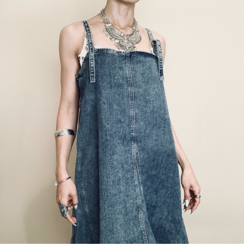 Zara Strapless Denim Dress - Picture 7 of 11